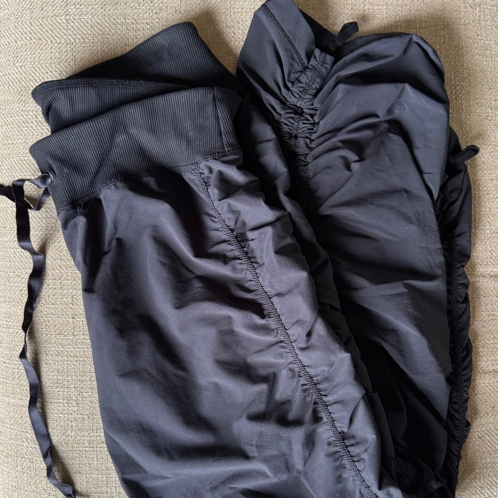 Zella Parachute / Studio Cinch Pants | Size 12 | Black